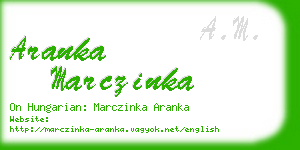 aranka marczinka business card